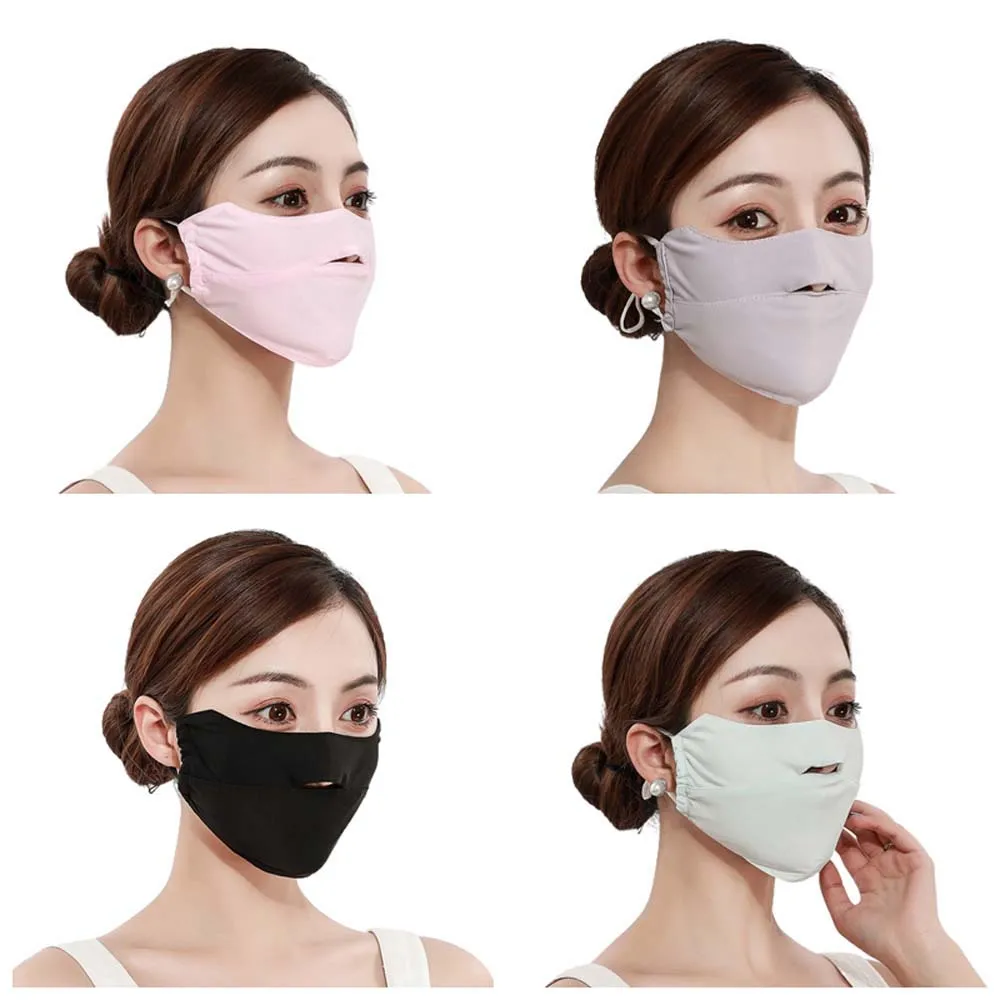 Face Scarf Women Ice Silk Mask Mask Open for Breathability Face Shield Summer Face Cover UV Sun Protection Sunscreen Veil