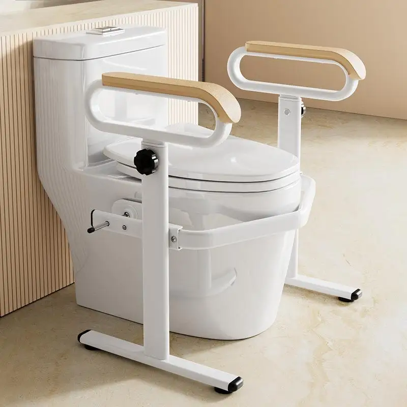 

Adjustable Height Toilet Seat Raiser With Removable Armrests and Locking Mechanism for Stable Support After Surgery Recovery