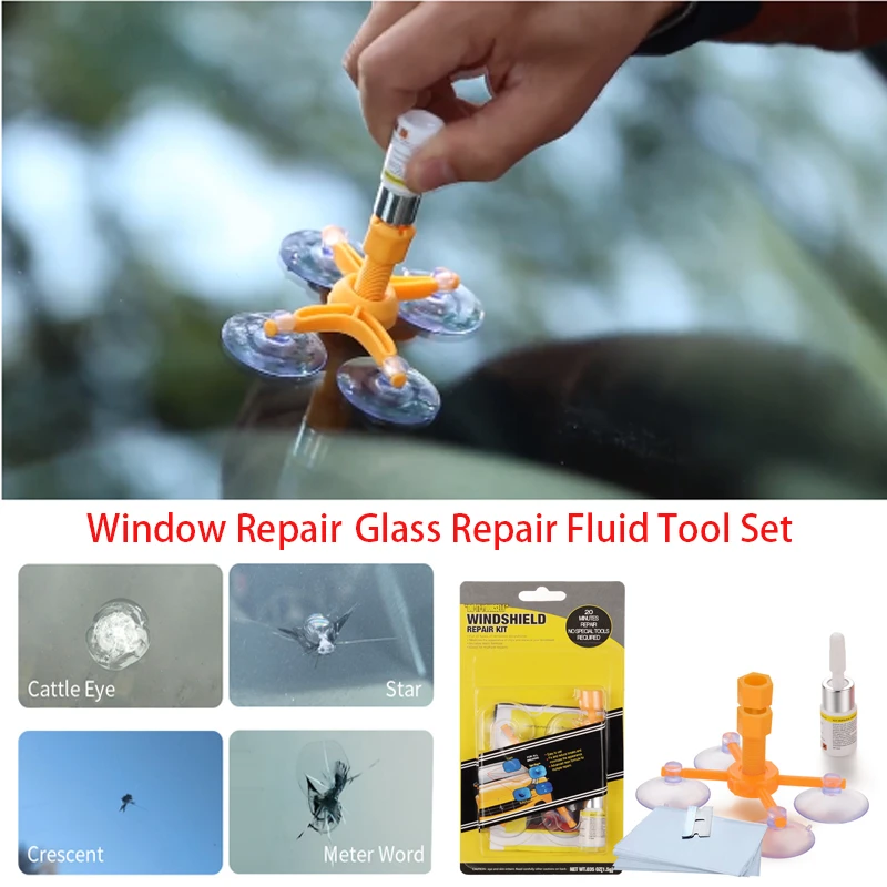 Window Repair Window Glass Cracked Scratch Repair Kit Windshield Glass Scratches  DIY Window Repair Tool Car Care Accesories