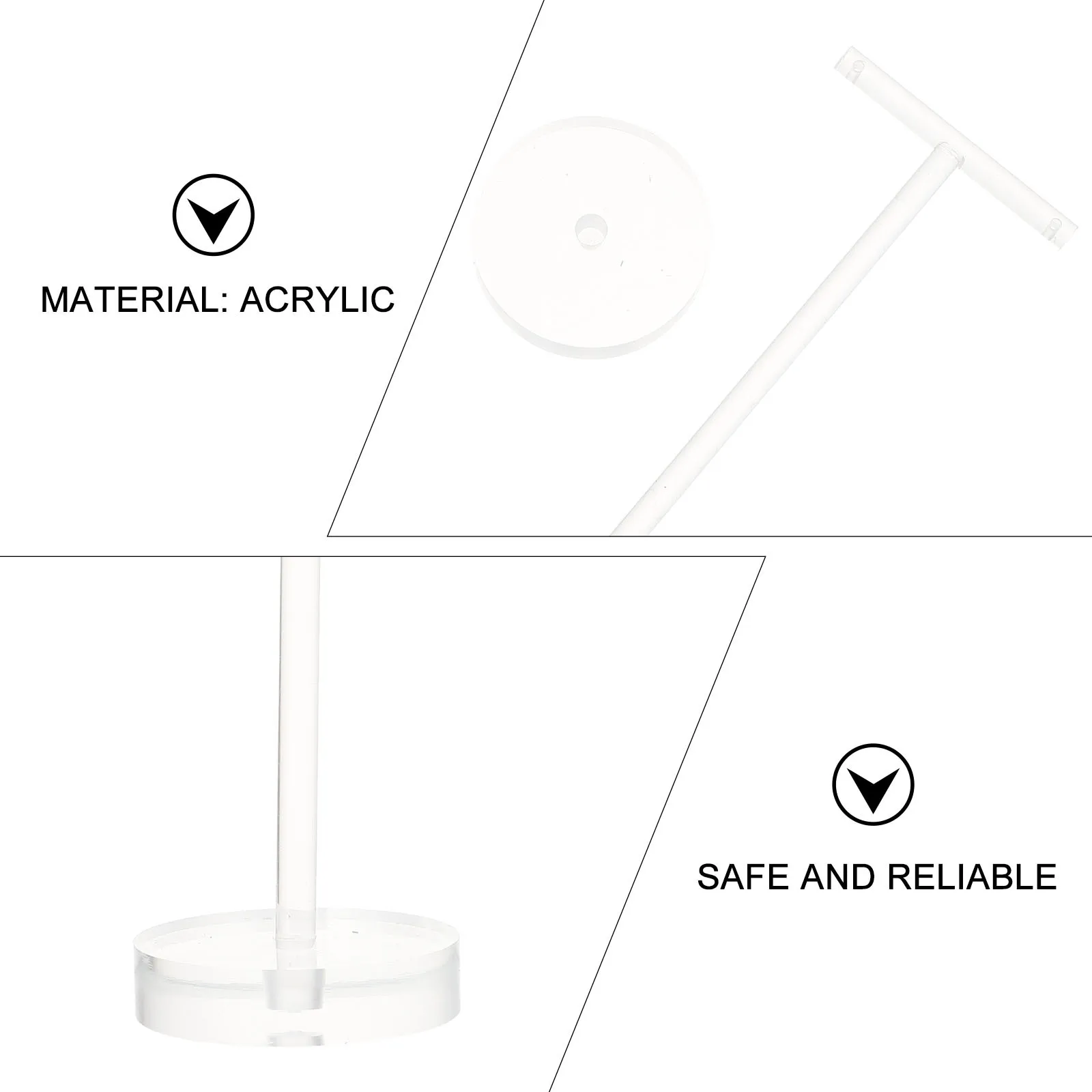 

1Pcs Acrylic Earring Display Rack T-Shape Jewelry Organizer Storage Stand Decorative Holder Desktop Decoration