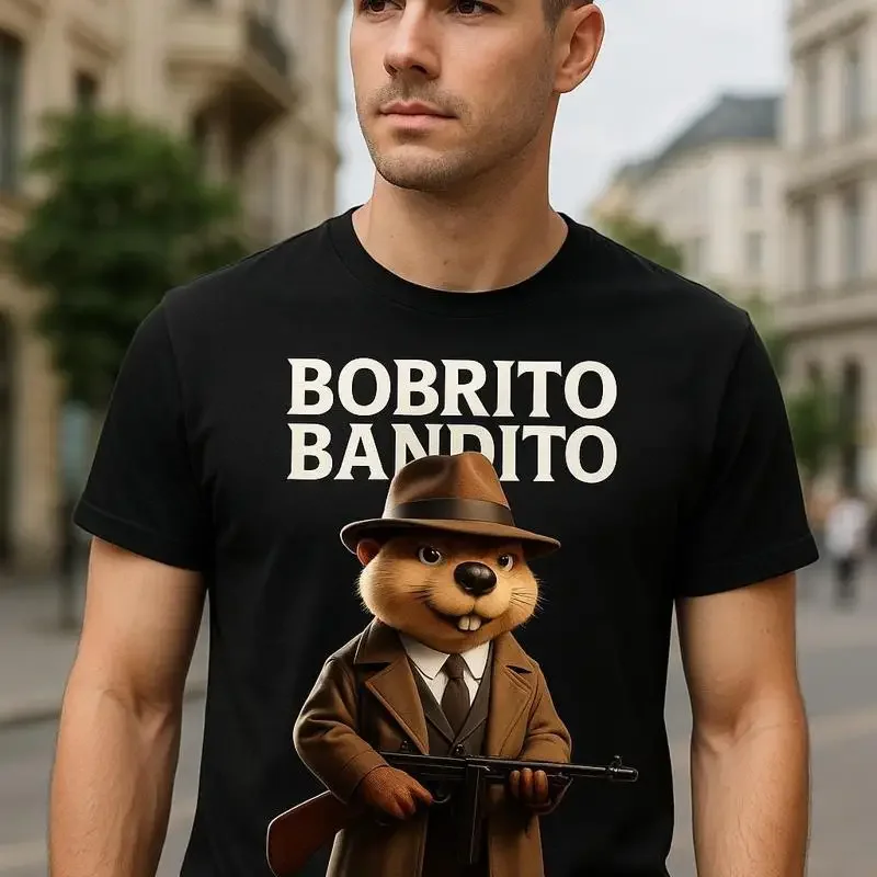 Bobrito Bandito Bootleg Meme T Shirt Funny Beaver Brainrot Viral Streetwear Italian Absurd Humor