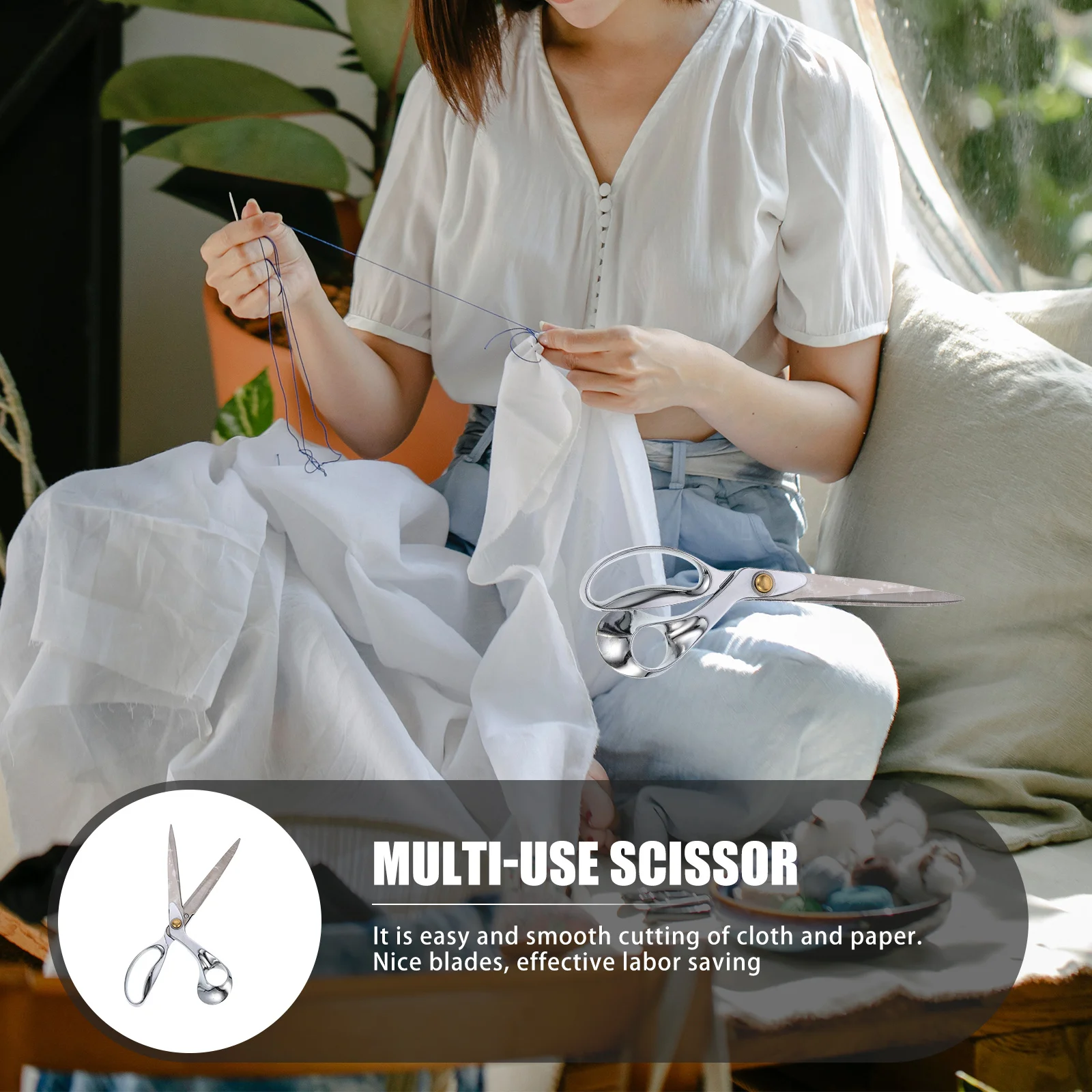 

Stainless Steel Cutting Scissor Embroidery Sewing Tailor Multi Use DIY Craft Fabric Denim Paper Cardboard Burlap