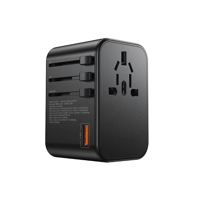 Multifunktionales Ladegerät, universelles 65-W-Schnell-All-in-One-Gan-Reiseadapter, Handy-Ladegerät vom Typ C