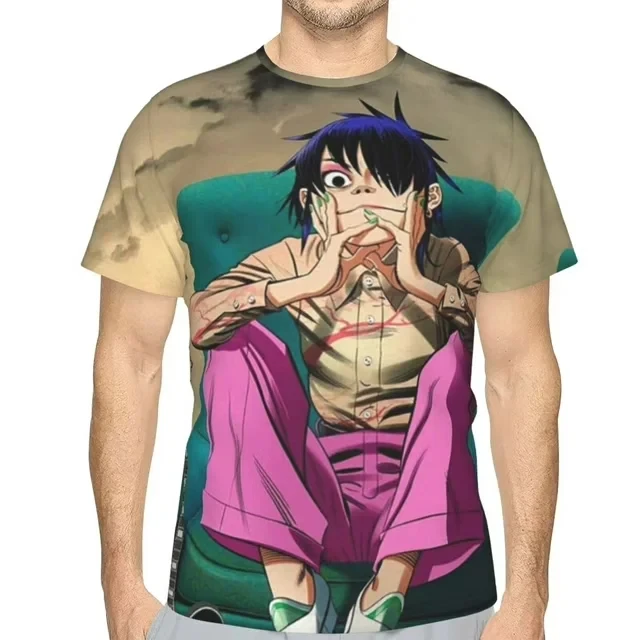 Popularna koszulka z nadrukiem 3D zespołu rockowego Gorillaz dla mężczyzn i kobiet Modna koszulka z krótkim rękawem dla dzieci Hip Hop Tops Tees Men Clothing Fan
