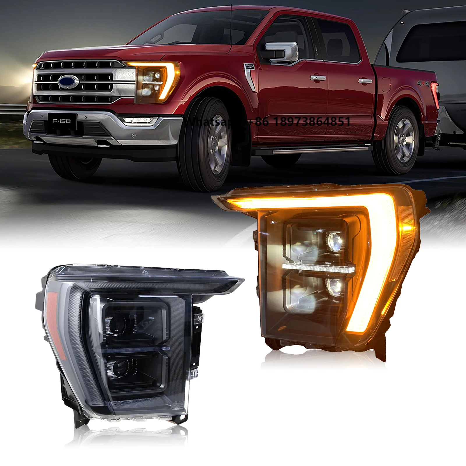 

DK Motion for Ford F150 TFD Raptor F-150 2021-2023 Auto Lamp Led Headlamp Accessories Full LED Headlights