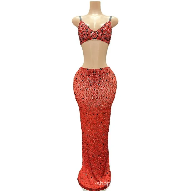 مثير بيكيني عطلة قطعتين فستان الحفل المشاهير فستان نموذج المشي تظهر Abendkleider Damen فساتين الكنيسة الأنيقة للمرأة