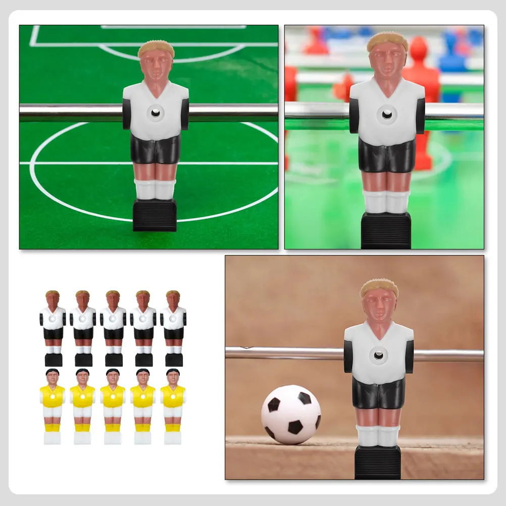 

10pcs Foosball Action Figures Resin Football Machine Replacement Parts Durable Odorless Mini Soccer Player Tabletop Accessories