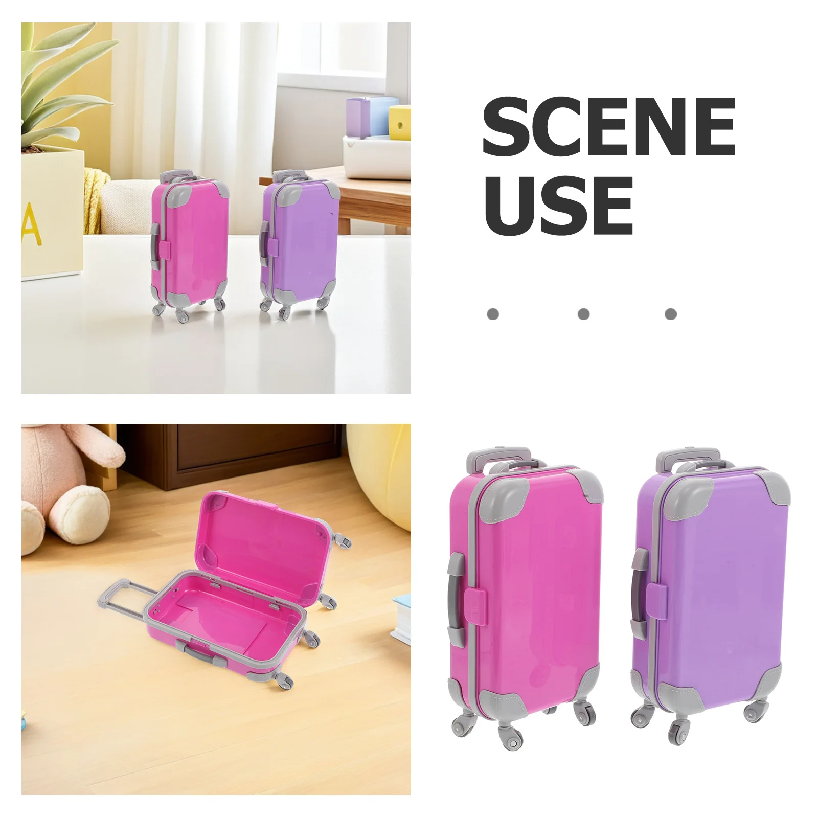 2pcs Suitcase 18 Inch Travel Accessories Hard Shell Pretend Play Set For Children Baby Suitcase