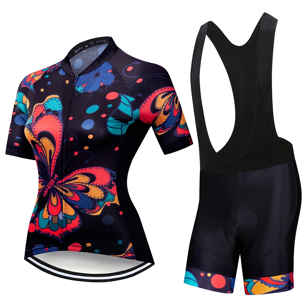 Women\'s Short Sleeve Cycling Jersey Set Summer MTB Bike Outdoor Cycling Clothing Bicycle Clothing Quick-Dry Breathable Clothes