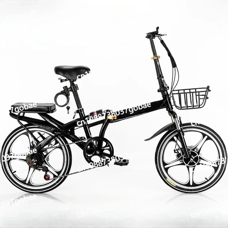 

2 Wheel 20 Folding Bicycle Adult Variable Speed Dual Shock Absorbing Disc Brakes Portable Bicycle