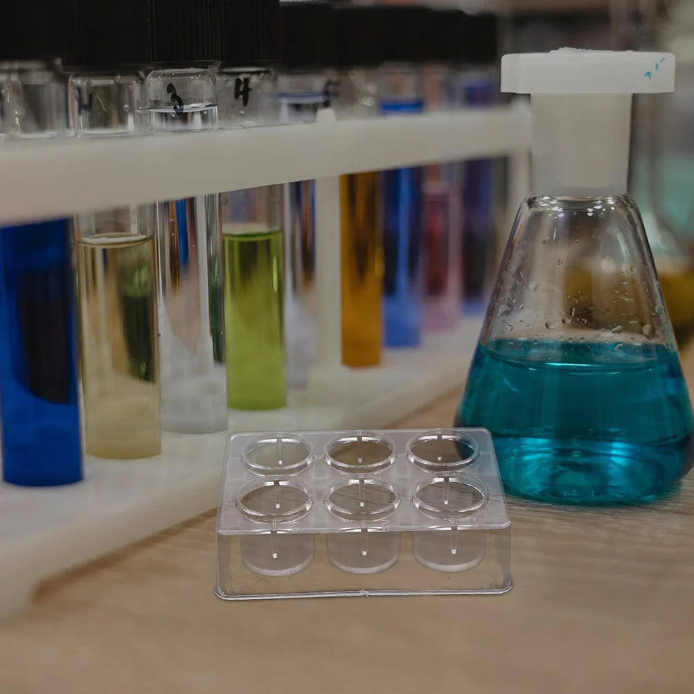 

10Pcs Chemical Reaction Plates Clear 6-Hole Plastic Experimental Board for Laboratory Classroom Demonstration Reaction Plates