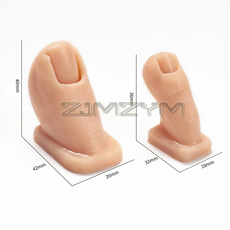 2PCS/set Nail Practice Toe Nail Painting Carved Practice Toe Pure Silicone Simulation Toe For Nail Art Trainer Practice Display