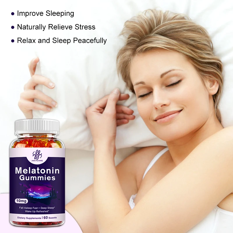 Melatonin Gummies Stress Relief Support Deep Sleep Better Melatonin for Audlt & Middle-aged Elderly