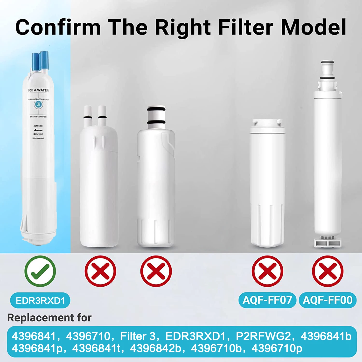 EDR3RXD1 Compatible with 4396841 4396710 Filter 3 P2RFWG2 9030 9083