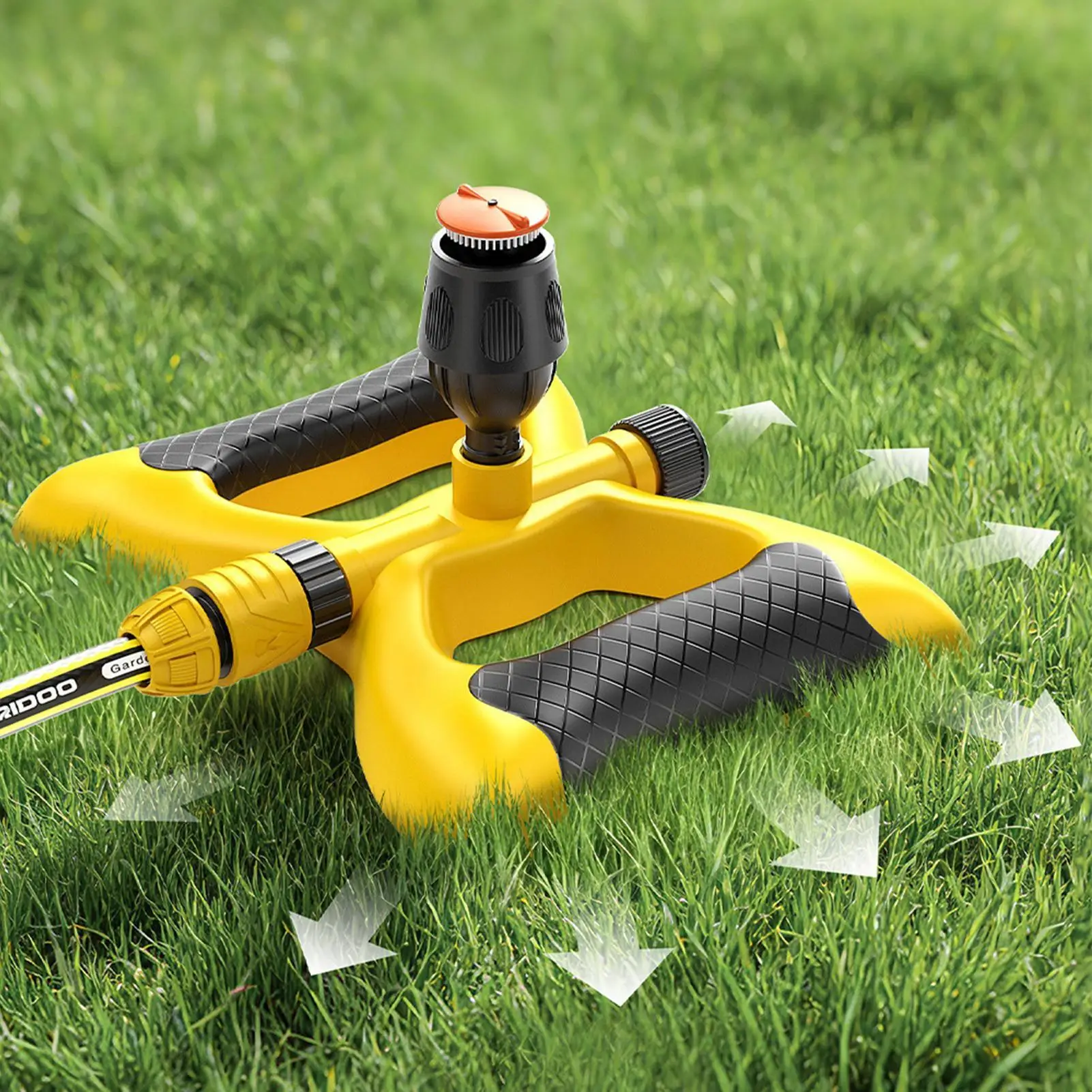 360 Degree Rotating Lawn Sprinkler Automatic Rotating Sprayer System Pressurized Nozzle With Quick Connector For Gardens