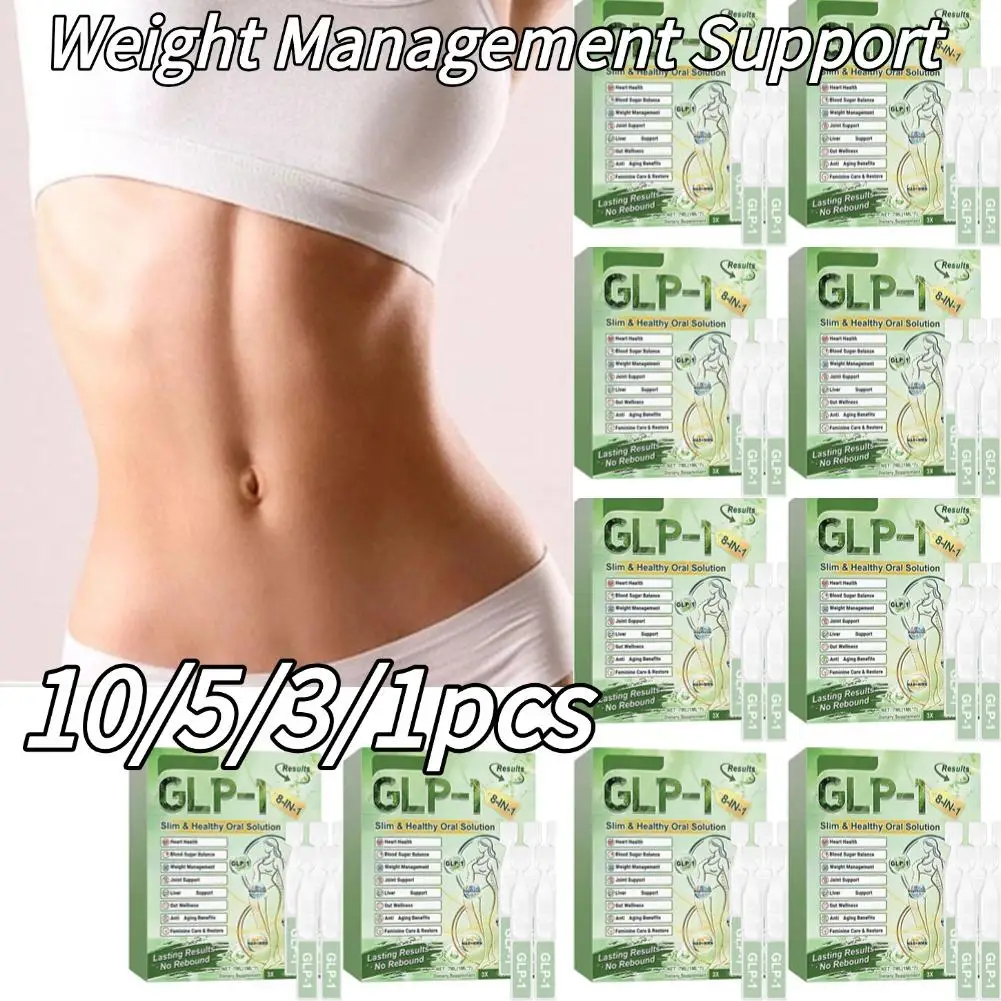 Complexe peptidique GLP-1, Support de gestion du poids, Solution orale, détox intestinal, soins de mise en forme du corps, supplément alimentaire, 10/5/3/1 pièces
