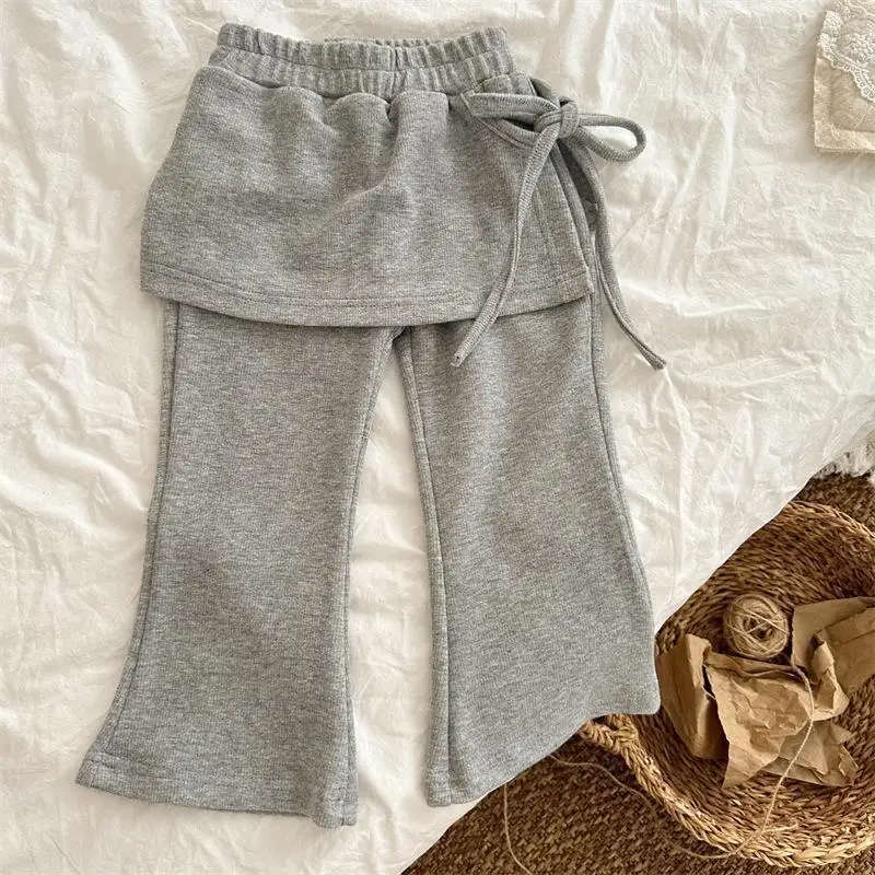 2026 Herbst 1-6 Jahre Mädchen Schlaghosen BELLBELL Kleinkind Mädchen Fake Two-Piece Schlaghosen – Detail 7