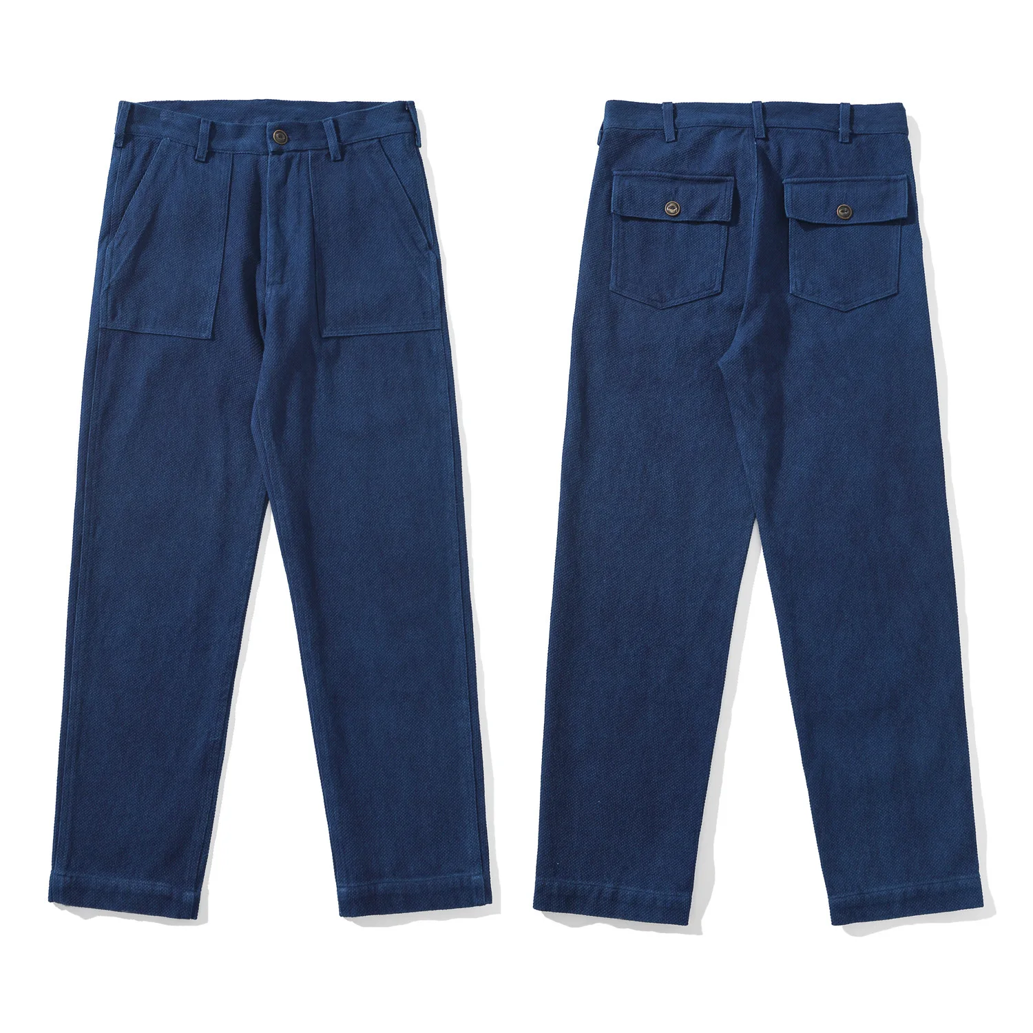 Handmade Plant Indigo Dyed Pants OG107 450gsm Sashiko Pants for Men Washed Heavyweight Straight Workwear Men's Casual Trousers