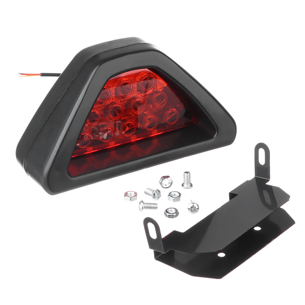 Universal Brake Signal Lamp F1 Style Triangle Sporty 12LED Rear Fog Light Tail Third Brake Lamp DRL For JDM BBA