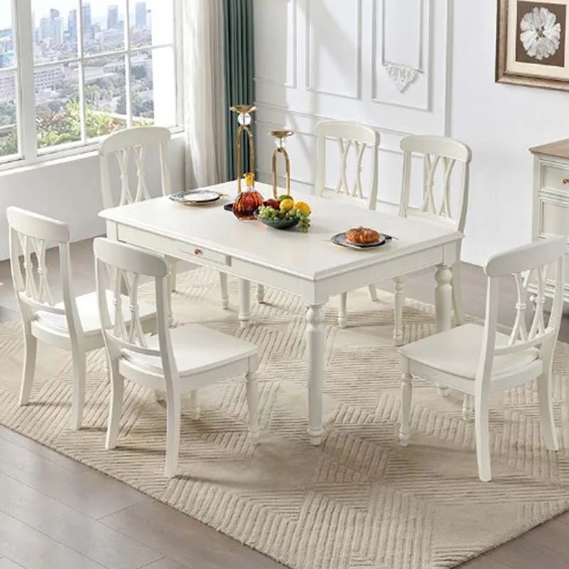 Storage Designer Dining Table Modern Nordic Rectangular Space Saving Table Restaurant Unique White Esstisch Kitchen Furniture