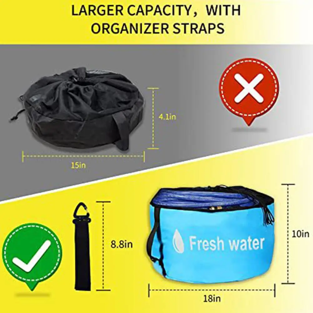 RV Hose Storage Bag with Straps Waterproof RV Accessories for Sewer Hoses/Fresh Water Hoses/Electrical Cords/Camper Tools