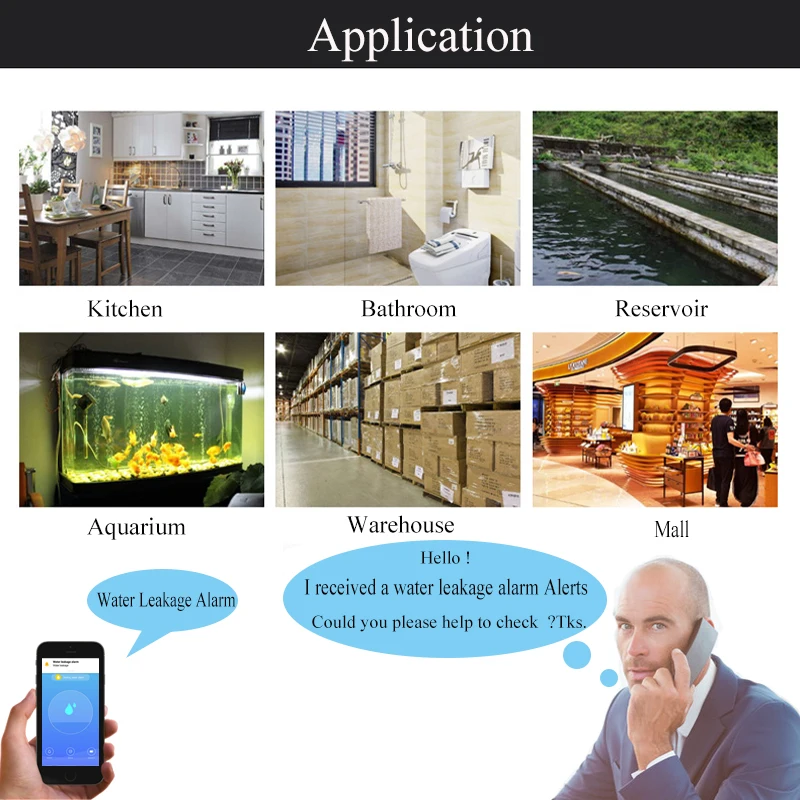 Tuya Smart Home Smart life allarme perdite d'acqua WIFI sensore perdite d'acqua rilevatore di inondazione avviso sistema di allarme di sicurezza di trabocco
