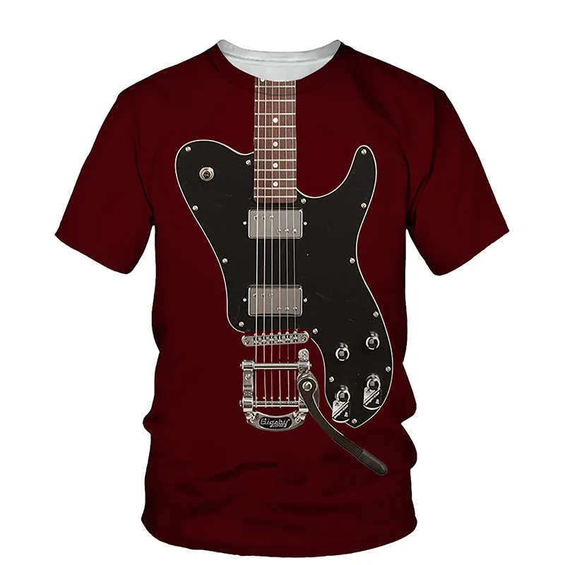 Art Guitar T-Shirts 3D Printed Summer Men Woman Casual Short Sleeve T Shirt Streetwear Oversized Harajuku Tops Tees Kid Clothing