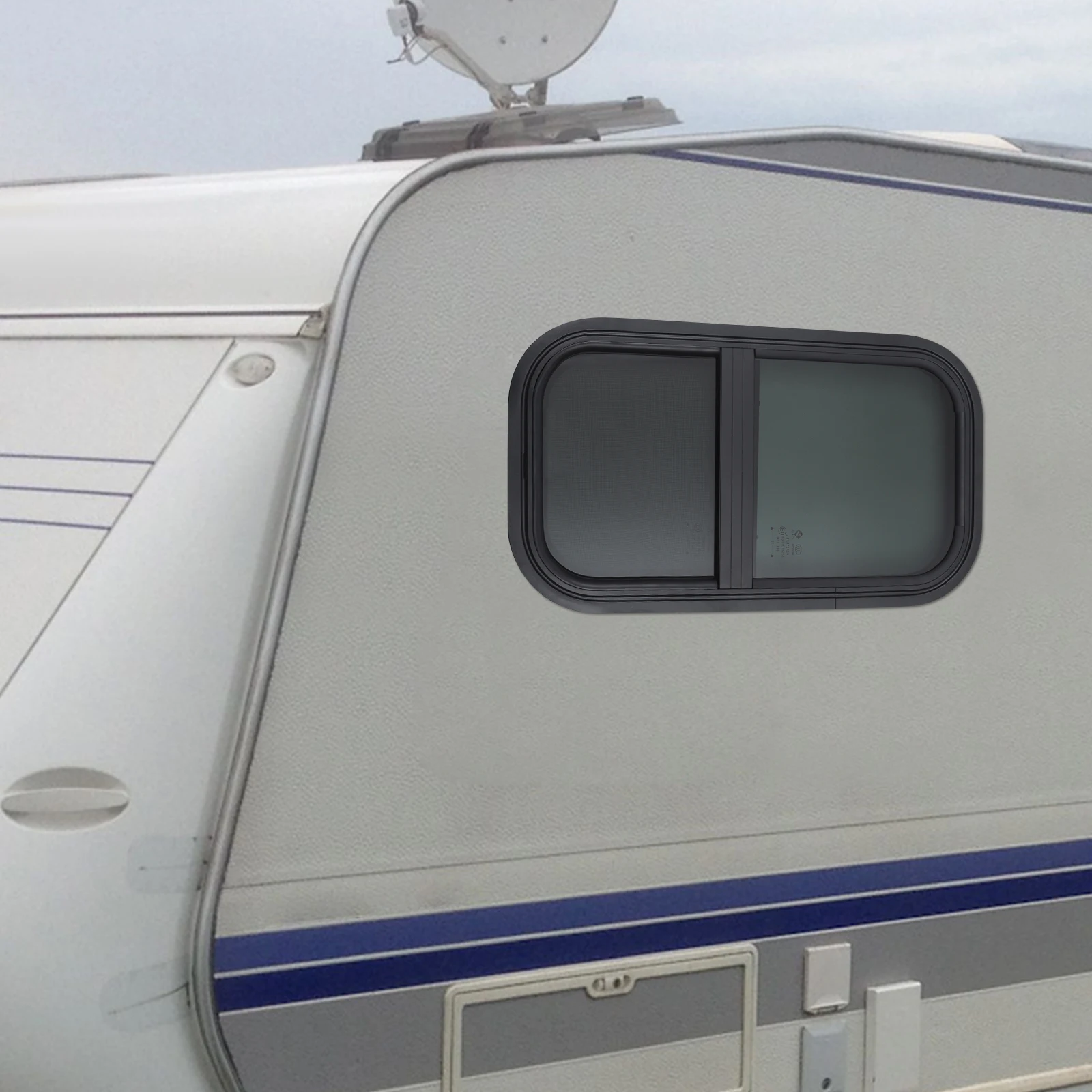 

Rectangular Vertical RV Window with Trim Ring 20% Glass Transmittance for RVs, Trailers, Pickups, or Modified Vehicles