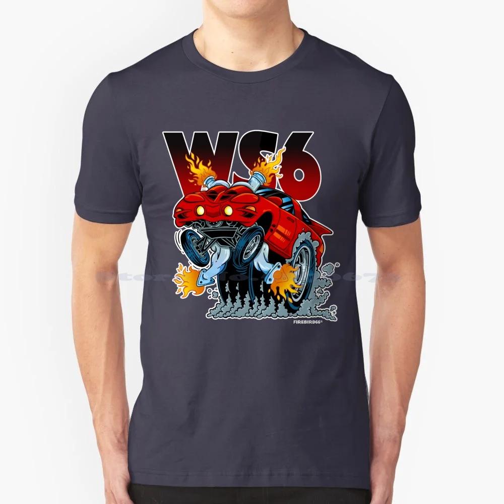 Ws6 Firebird Trans Am T Shirt 100% Cotton Tee Firebird Transam Cartoon Finkstyle Musclecars Muscle Car Ramair Ws6