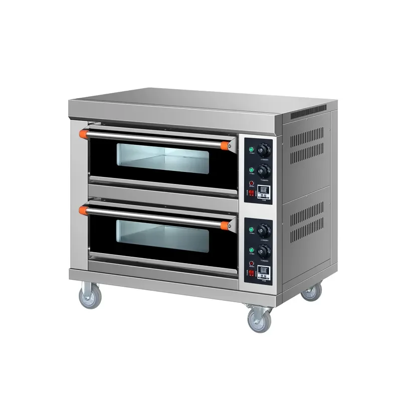 Commercial Double Deck Electric Baking Oven Digital Control Compact Desktop Two Tray Knob Operated for Bakery Cost Effective