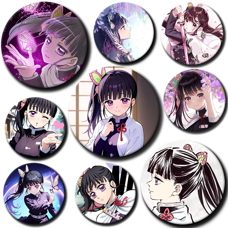 

58mm Cartoon Character Tsuyuri Kanao Soft Button Pin Demon Anime Brooch Creative Badge for Backpack Clothes Decoration Gift