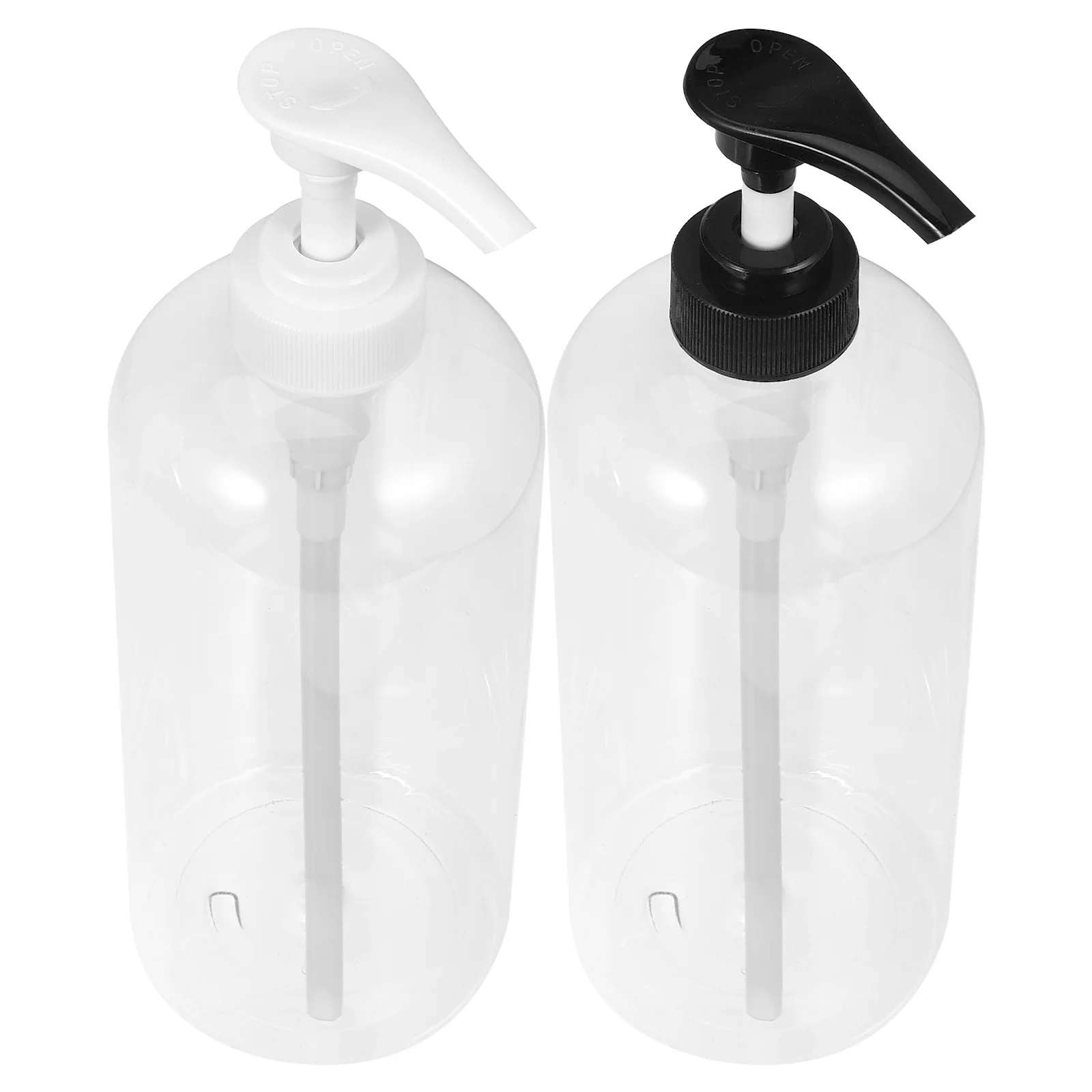 

2Pcs 1000ml Transparent Shampoo Bottle Conditioner Bottles Portable Soap Dispenser Pump Bottle Clear Liquid Container Refillable