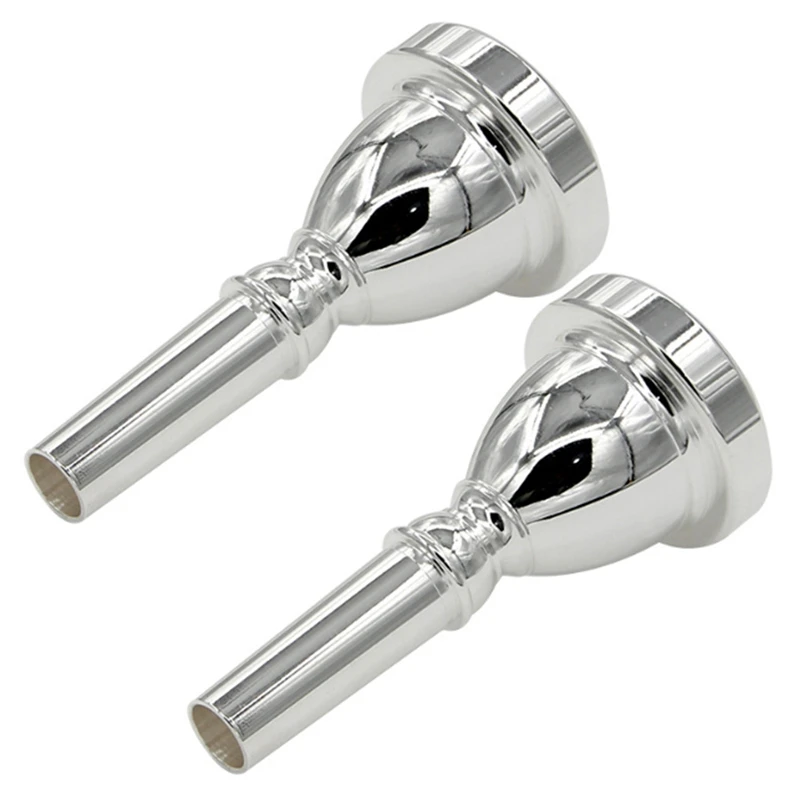 

2X Large Mouth Large Holding Mouthpiece TUBA Mouthpiece Silver Plated Bass Large Mouthpiece