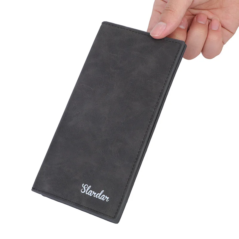 محفظة جلدية كلاسيكية طويلة عصرية للطلاب، حقيبة بطاقات المحفظة، محفظة شبابية رفيعة مخصصة جديدة