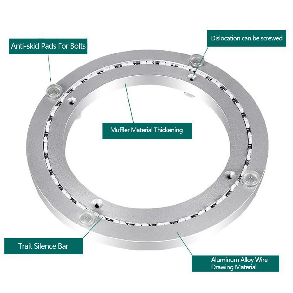 1Pcs Heavy Silent Aluminum Turntable Display Rack Dining Table Rotating Bearing Turntable Track Smooth Easy Setup Turn Table