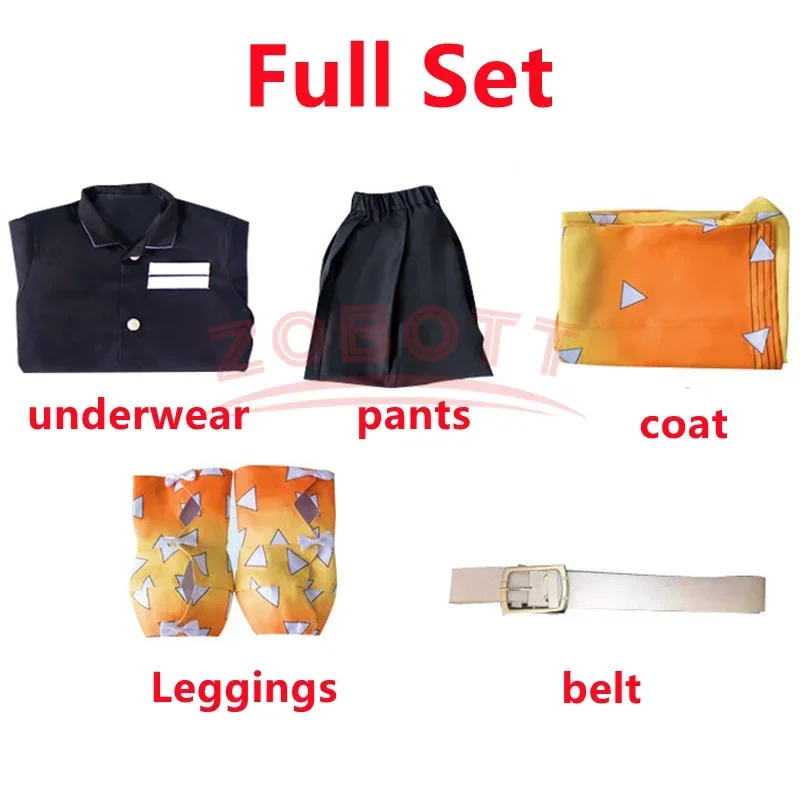 Anime Agatsuma Zenitsu Costume Cosplay Donna Kimono Uniforme Halloween Festa di Natale Devil Hunter Vestiti