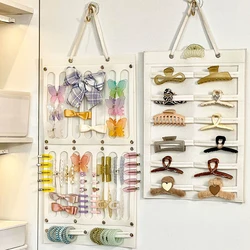 Hanging Hair Claws Clip Storage Organizer for Women Girls Soft Felt Headbands Display Hairpin Sunglasses Accessories Holder Bag