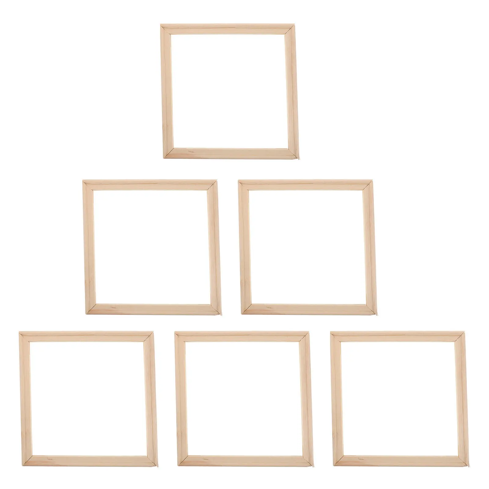 

6Pcs Solid Wood Picture Frame Backing Board Craft Wood Frames for Oil Painting Canvas Stretcher Flexible DIY Wall Art Decor