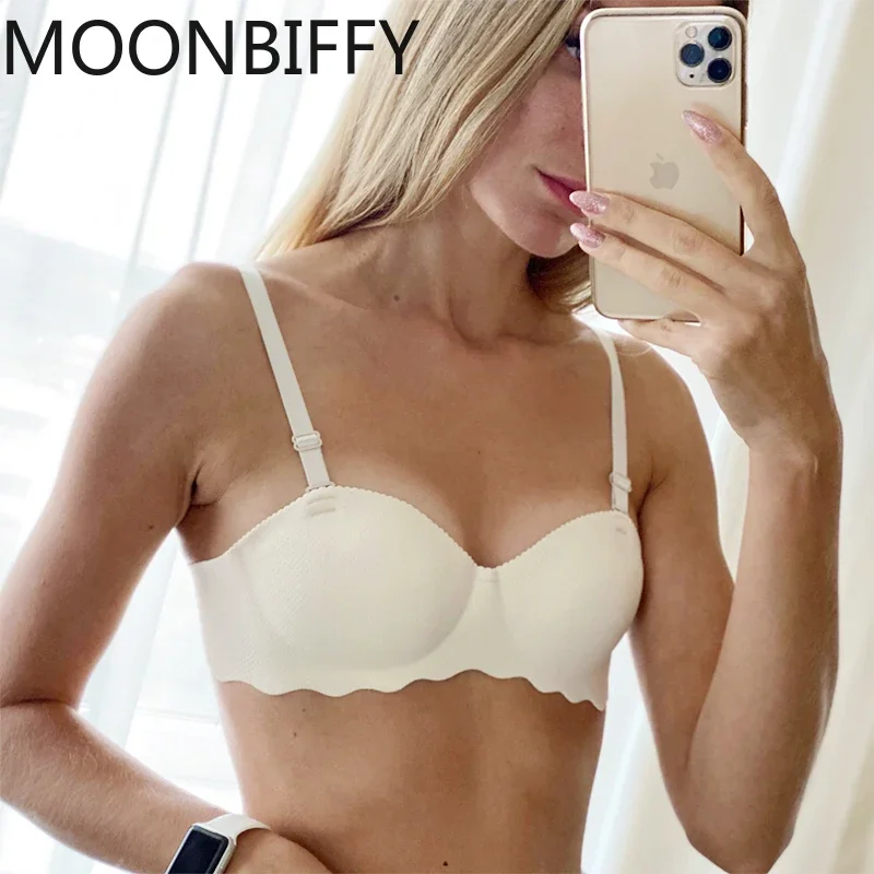 

Sexy Women Bra Seamless Push Up AB Cup Brassiere Female Wireless Bra Detachable Shoulder Straps Solid lingerie lenceria femenina