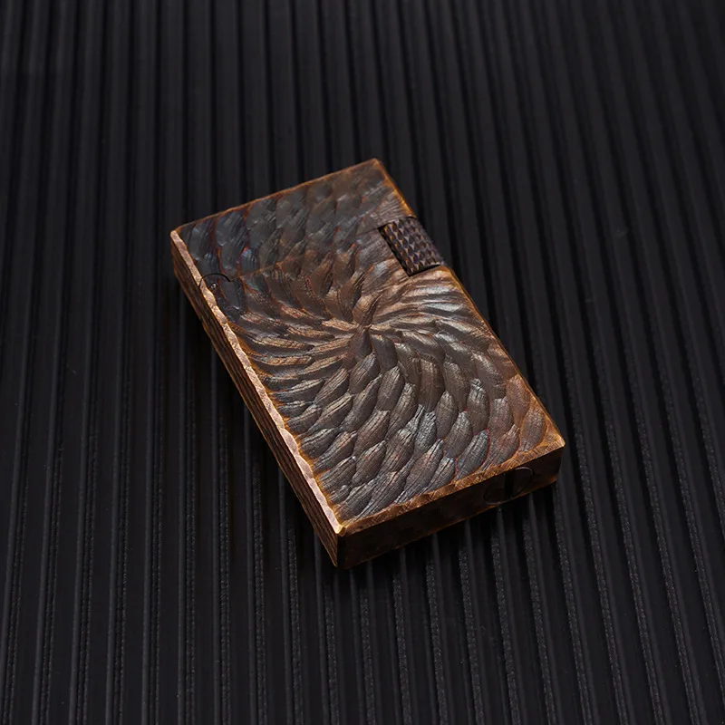（exclusive）Handmade brass antique, steel tone lighter, hand carved rare lighter, collection hobby men's gift smoking accessories