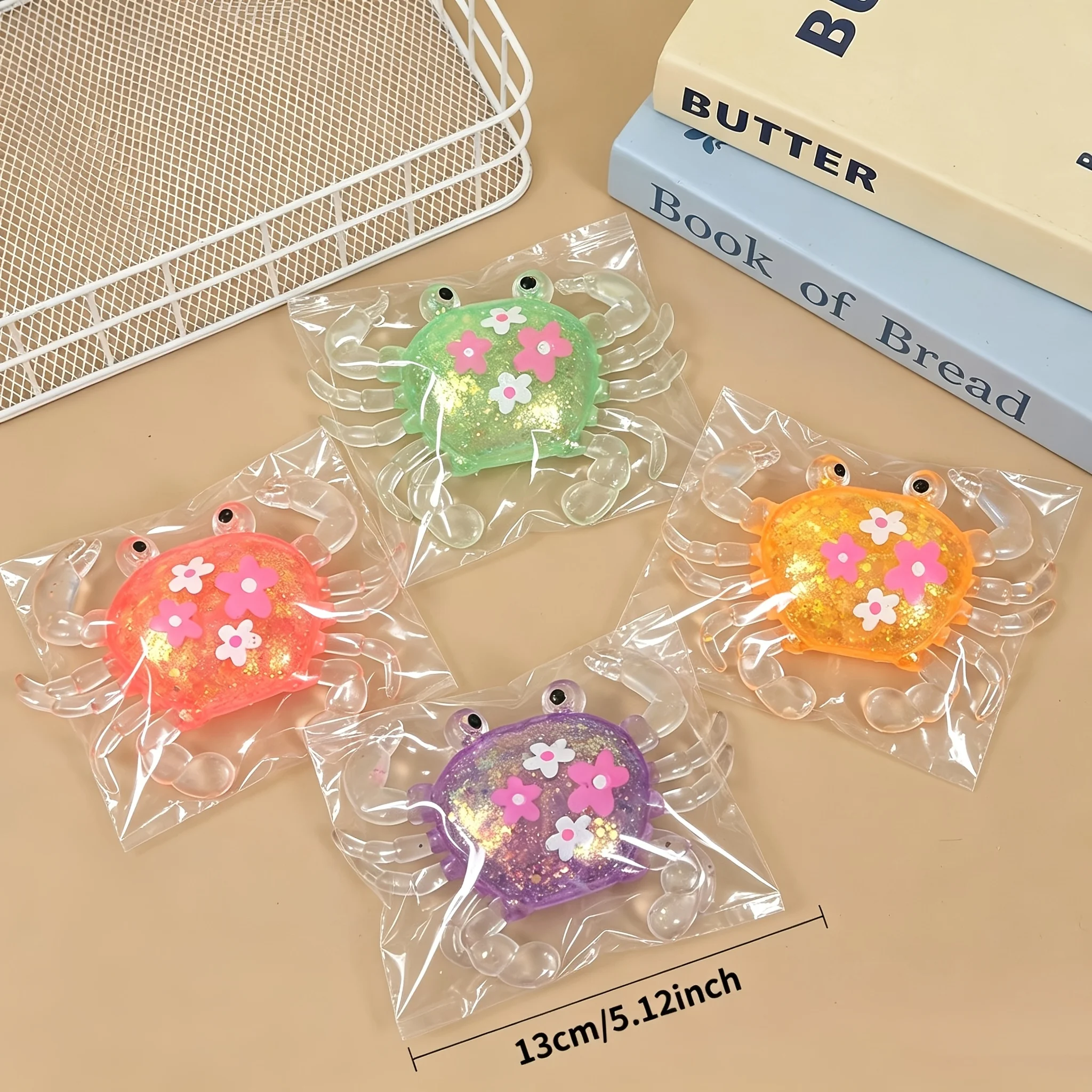 4pcs Crab Squeeze Toys, Novelty Sensory Toys for Kids, Back to School Gifts, Toys for Boys Girls, Random Color