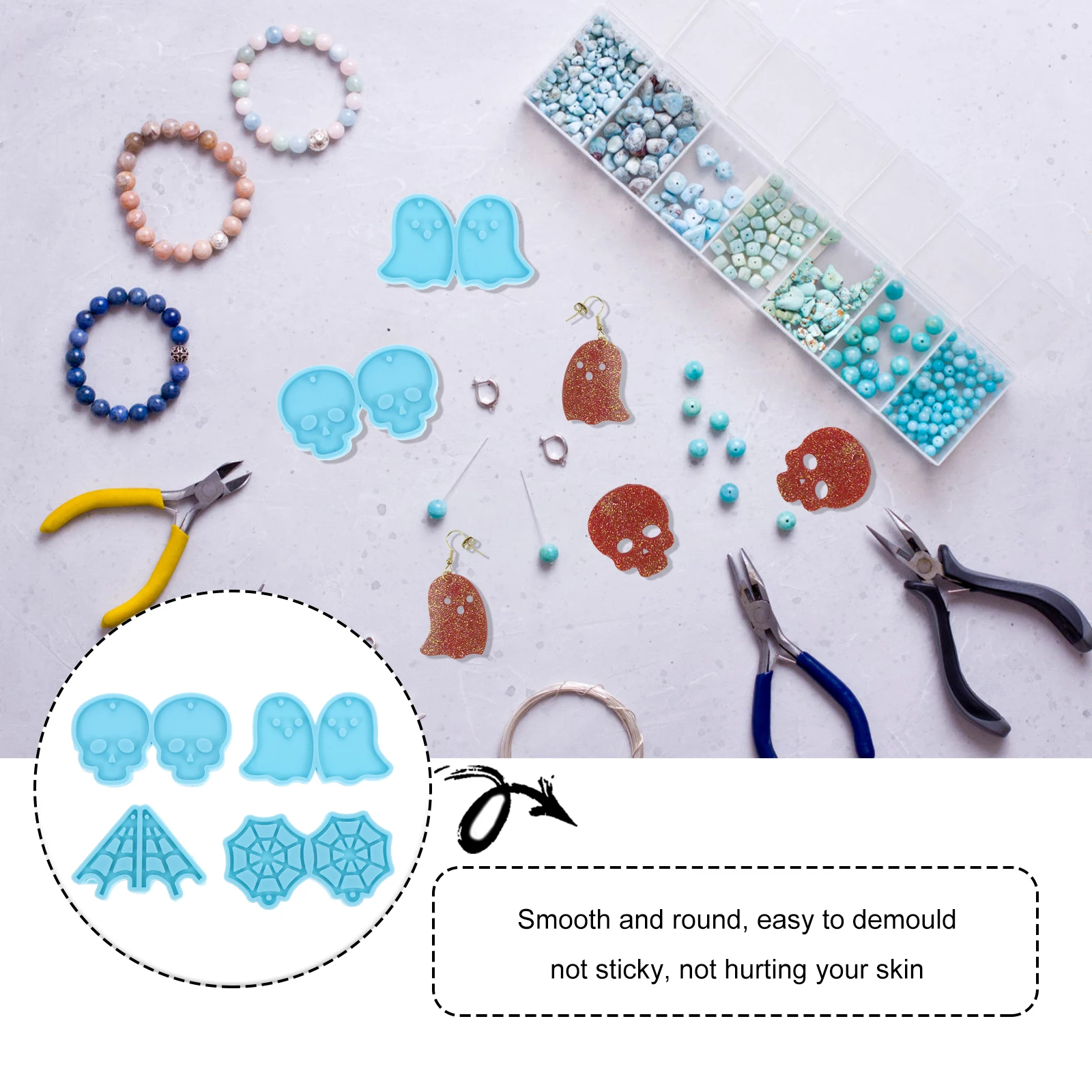 

4 шт. силикон для DIY ювелирных изделий DIY литье изделия из смолы ремесла детские аксессуары форма для сережек DIY форма для ювелирных изделий