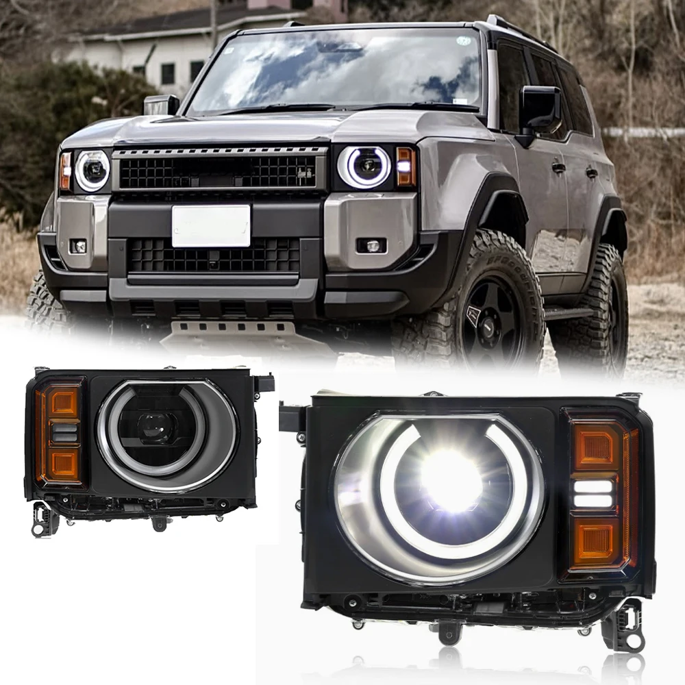 

Светодиодные фары для Toyota PRADO LC250 24-25, новый стиль, светодиодные DRL, автомобильные фары в сборе, аксессуары для сигнала, модифицированная лампа