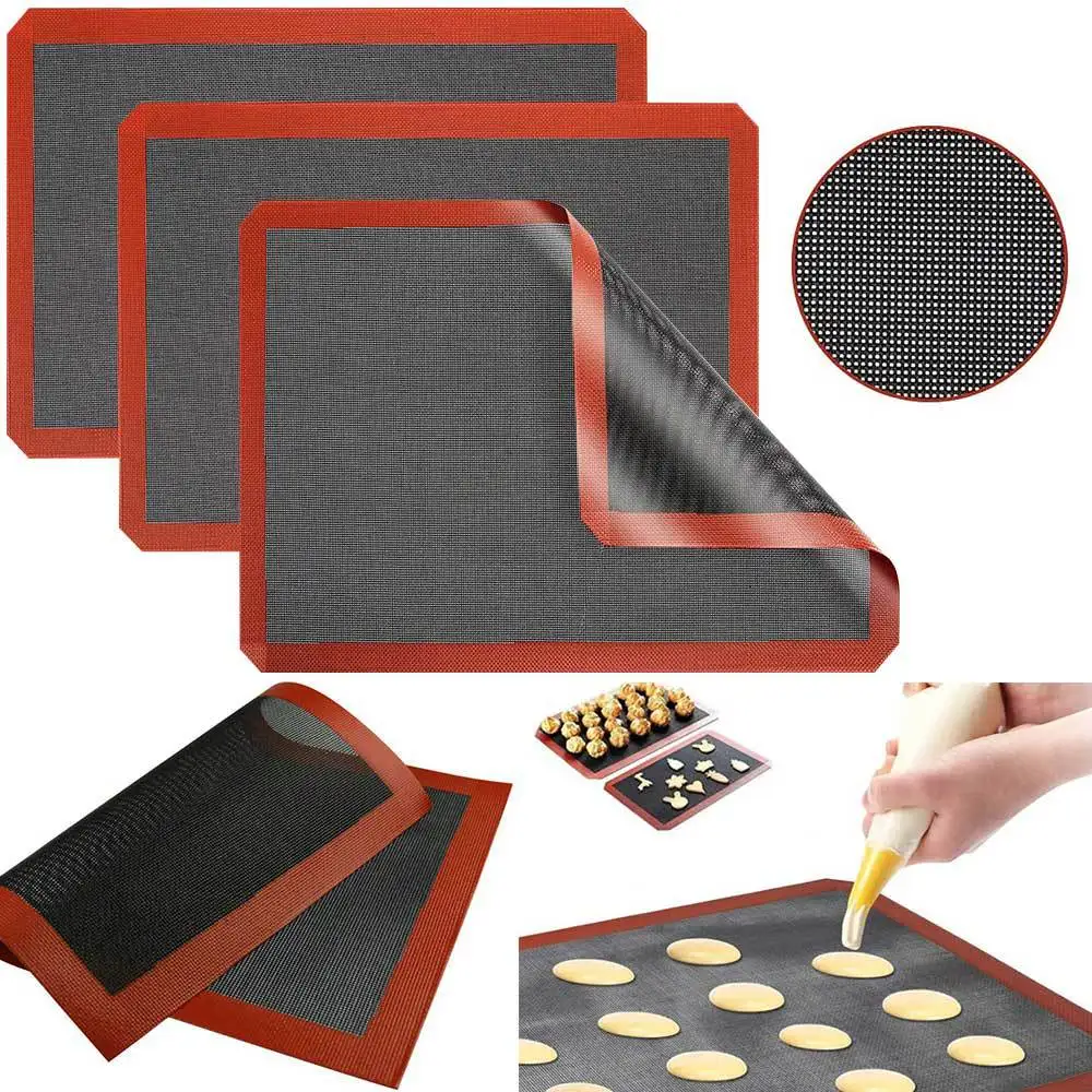 Esteras para hornear de silicona reutilizables, revestimiento de hoja antiadherente para horno, herramienta de panadería, accesorios de utensilios de cocina para galletas/pan/Macaroon, 1 ud.