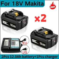 for Makita18V Battery 12000mAh Rechargeable Power Tools Battery 18V makita with LED Li-ion Replacement LXT BL1860B BL1860 BL1850