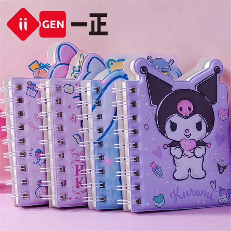 4pcs/lot Sanrio Kuromi Melody Cinnamoroll Coil Notebook Cute Portable Note Book Diary Planner Stationery Gift School Supplies