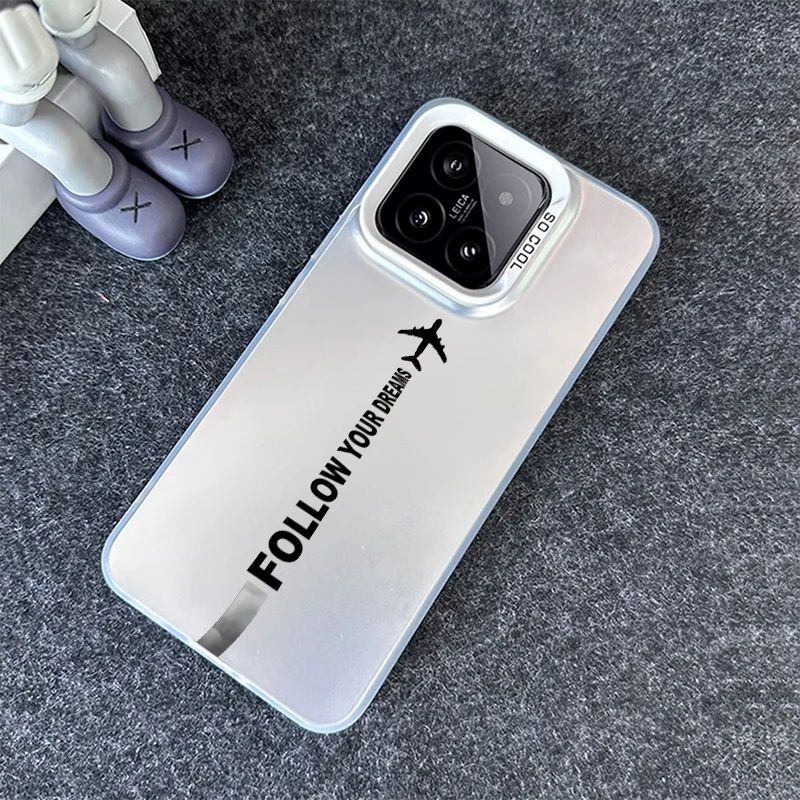 حافظة هاتف شعبية للطائرة لهاتف XiaoMi 15 14 13 12 11 Pro Ultra Laser Hard PC + حافظات من البولي يوريثان الحراري-H367