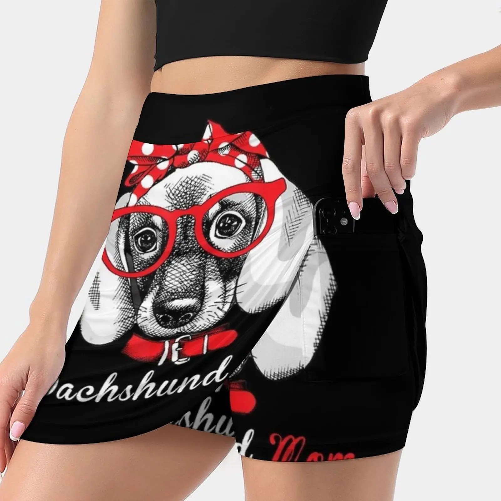 

Dachshund Mom Doxie Wiener Lover Mother'S Day Women's skirt With Pocket Vintage Skirt Printing A Line Skirts Summer Clothes