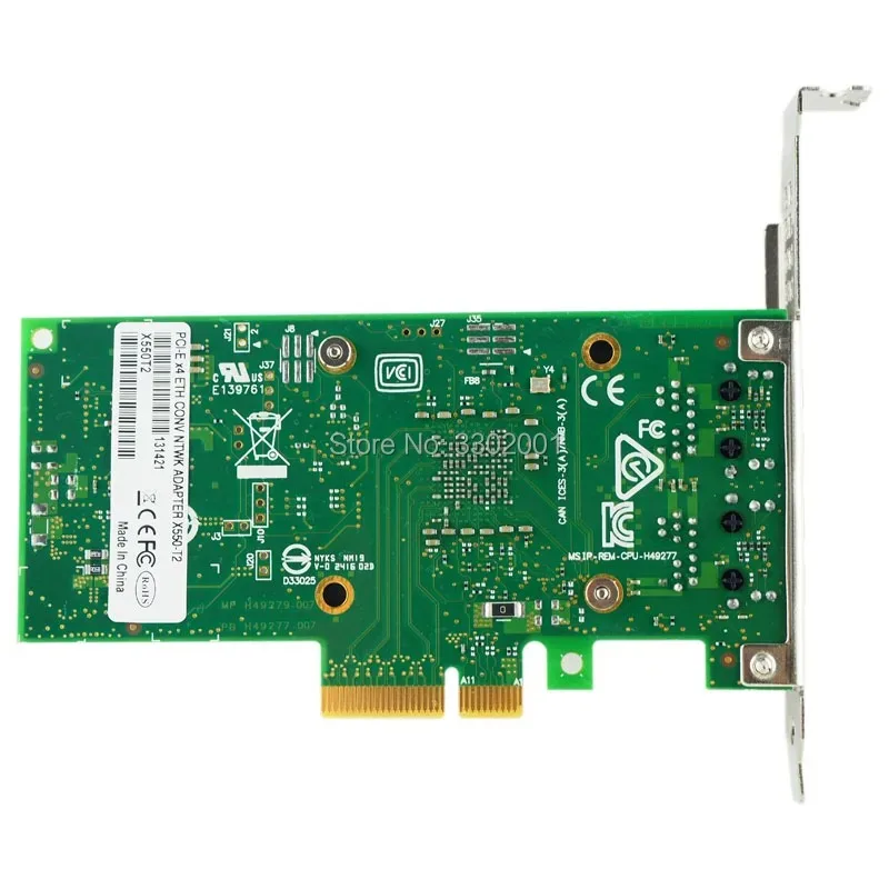 PCI-E X4 X550-T2 10G 이더넷 서버 어댑터, 듀얼 포트 RJ45 통합 네트워크 어댑터, X550T2BLK