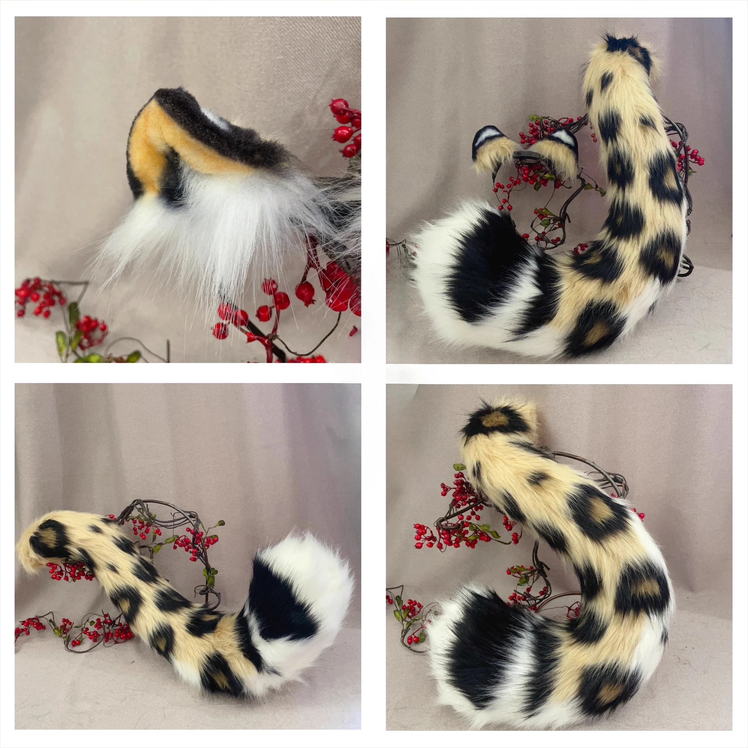 Nieuwe Luipaard Grote Katten Halloween Prop Hoofdband Kat Oren Staart Cosplay Dierlijke Oren Staart Set Hoofddeksels Kawaii Lolita